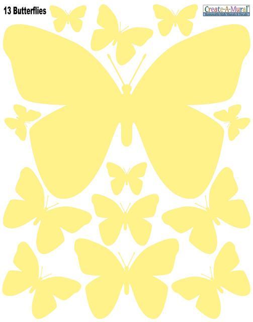 Soft Yellow Butterfly Wall Stickers - Removable Decals for Kids Room, Nursery, Bedroom Decor - Perfect for Home, Office & Party Decoration