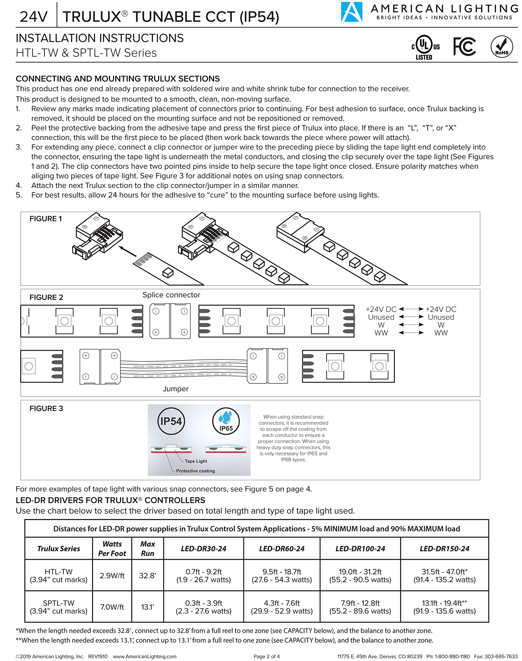 Trulux IP54 Waterproof LED Strip Lights, Dimmable 2700K-6000K Tunable White, 13.1ft Reel - Perfect for Under Cabinet Lighting, Cove Lighting & Home Decoration