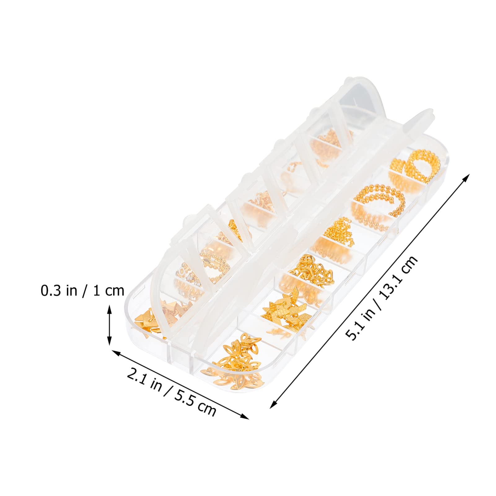Lurrose 1 Box Nail Art Accessories - DIY Metal Manicure Chains, Nail Jewelry Charms, Punk Nail Decorations in Copper & Silver | Perfect for Nail Art, DIY Manicures, and Punk Fashion Accessories