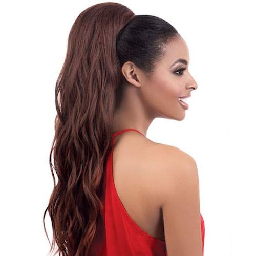 Motown Tress PD-241HT Heat Resistant Synthetic Ponytail Extension - F1B/30 Straight Hair for Women | Perfect for Daily Wear, Parties & Protective Styling