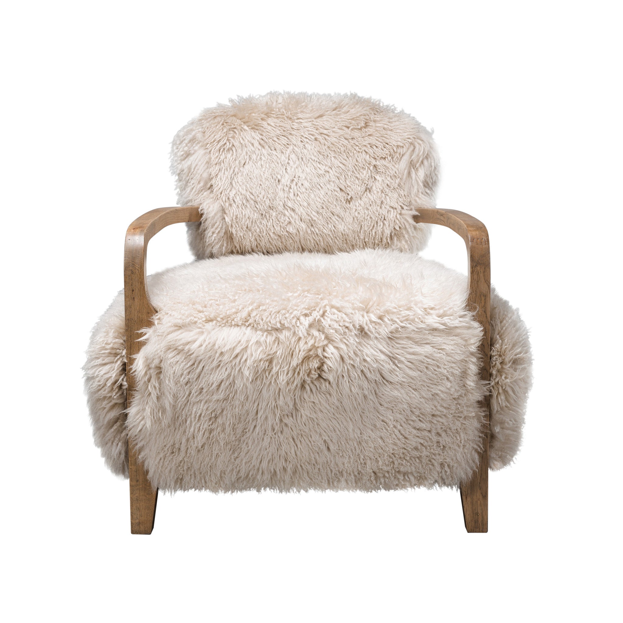 Luxury Cabana Sheepskin Chair - Soft & Cozy Sheepskin Upholstered Lounge Chair for Indoor & Outdoor Use - Perfect for Patio, Living Room, or Poolside Relaxation
