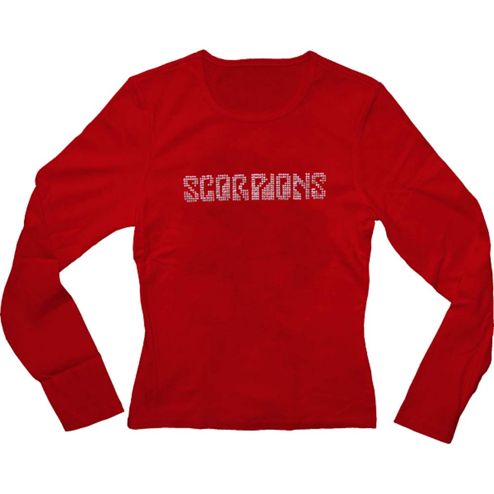 Scorpions Nailhead Junior Girls Long Sleeve T-Shirt - Red | Trendy Graphic Tee for Teens, School Outfits & Casual Wear