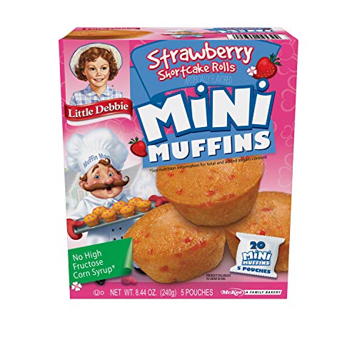 Little Debbie Strawberry Shortcake Rolls Mini Muffins - 6 Boxes (30 Individually Wrapped Packs) | Sweet Snacks for Kids Lunch, After School Treats & Party Favors