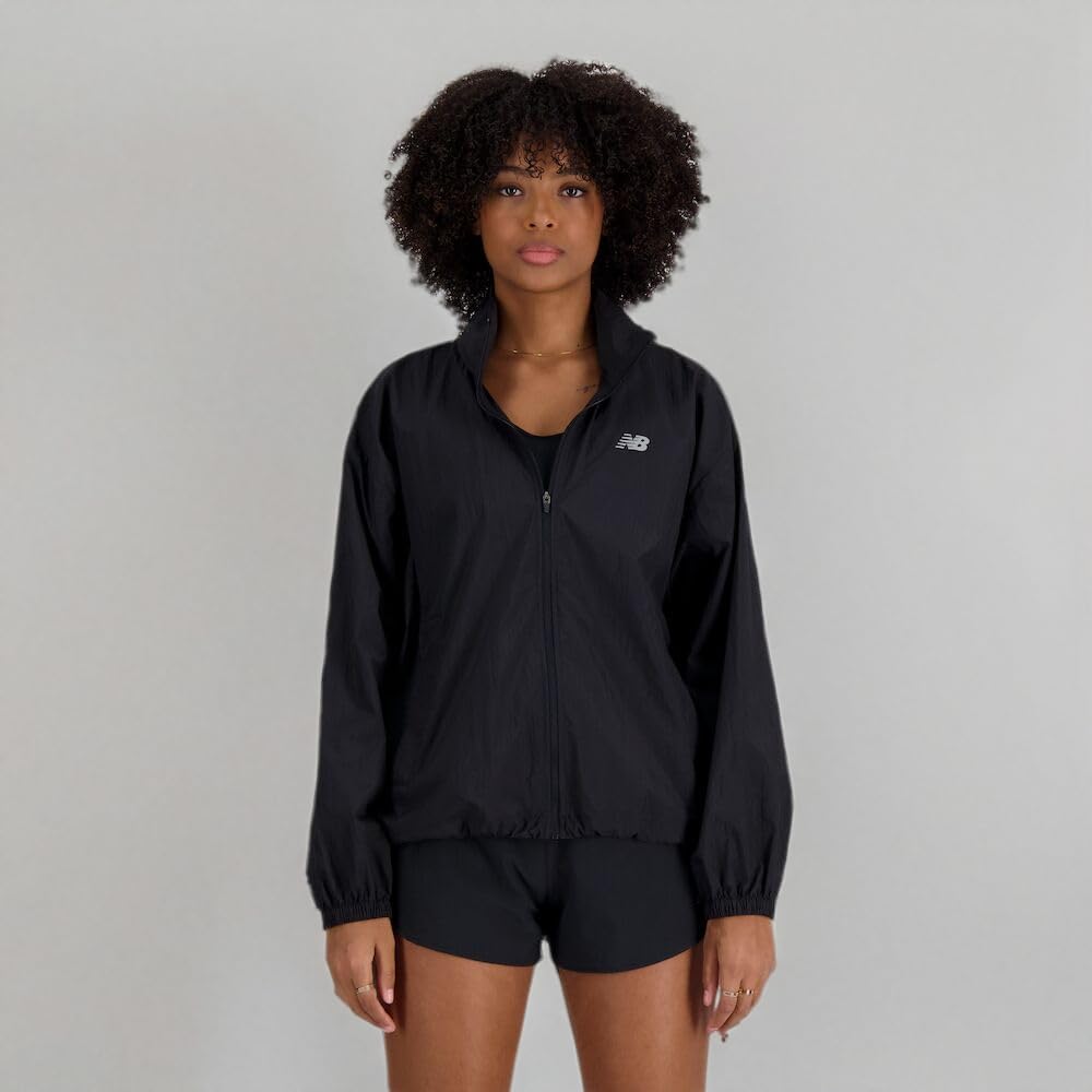 New Balance Women's Lightweight Packable Jacket - Water-Resistant Windbreaker for Running, Hiking & Outdoor Activities