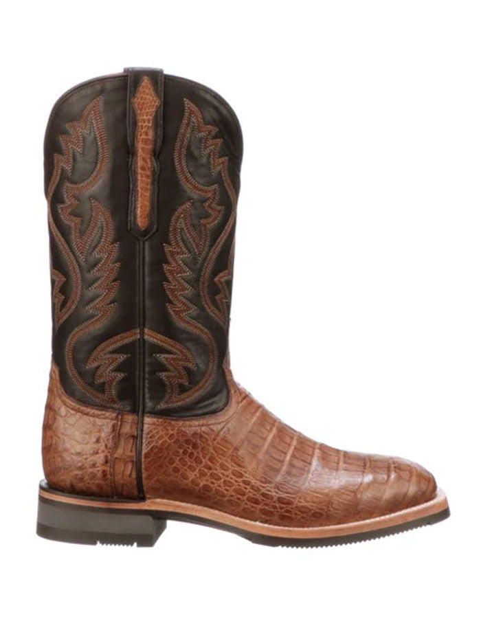 Lucchese M4554.WF Men's Rowdy Caiman Leather Cowboy Boots - Brown Western Boots for Men | Perfect for Rodeo, Country Dancing & Western Fashion