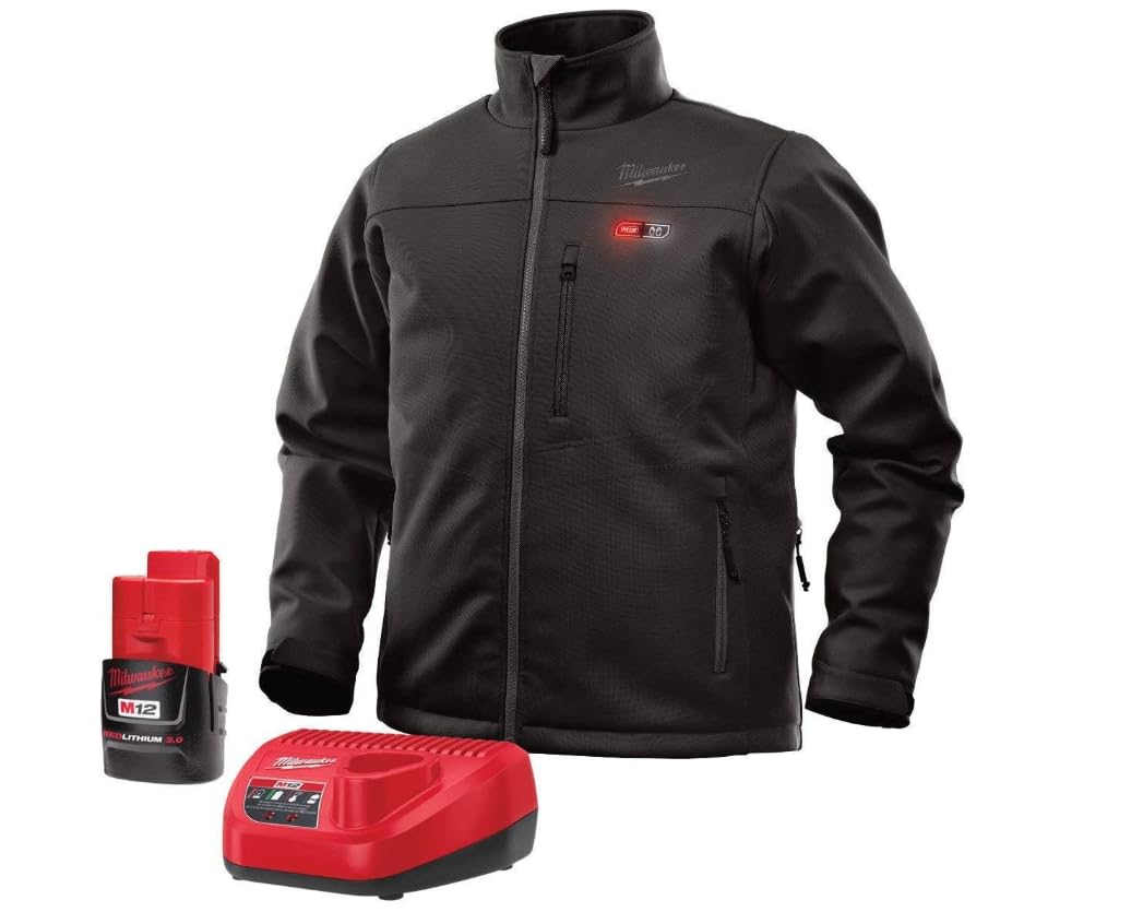 Milwaukee M12 Cordless Heated Jacket 2395-L - Black, Size XL | Electric Heated Winter Jacket for Men & Women | Outdoor Work, Camping, Hiking, Cold Weather Protection