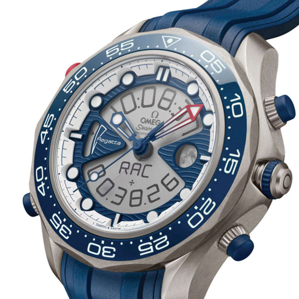 Seamaster Regatta America's Cup Titanium Watch 46.75mm Grey Dial with Rubber Strap - Luxury Diving & Sailing Timepiece for Water Sports Enthusiasts