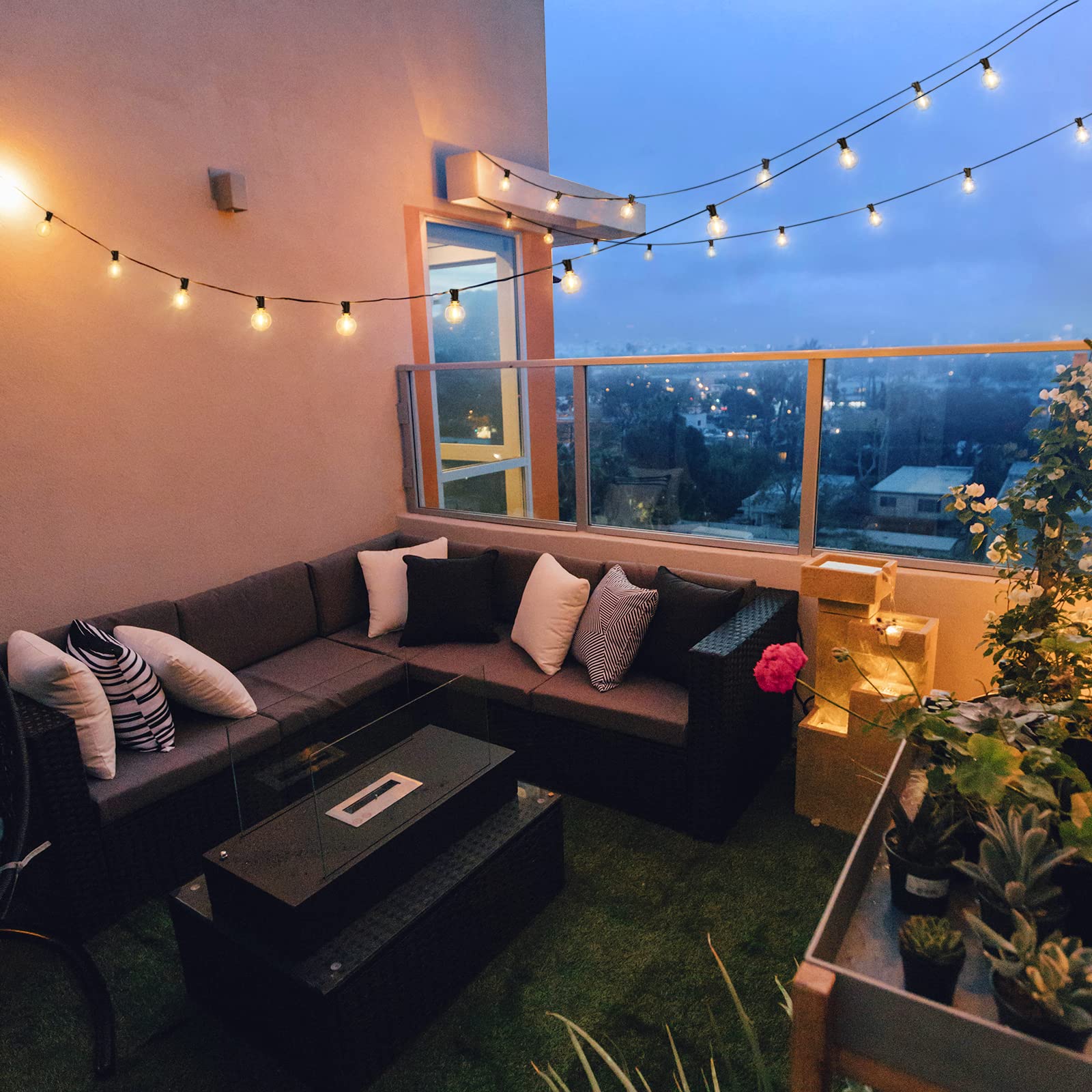 Lepro 50ft LED Outdoor String Lights - 26 Shatterproof G40 Globe Edison Bulbs, Waterproof Bistro Lights for Patio, Deck, Pergola, Porch, Garden & Gazebo | Perfect for Backyard Parties, Wedding Decor & Outdoor Dining