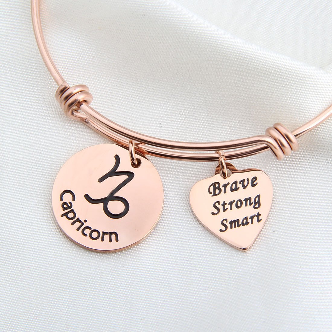 Rose Gold Zodiac Bracelet - Expandable Wire Bangle for Women | Birthday Gift & Daily Wear