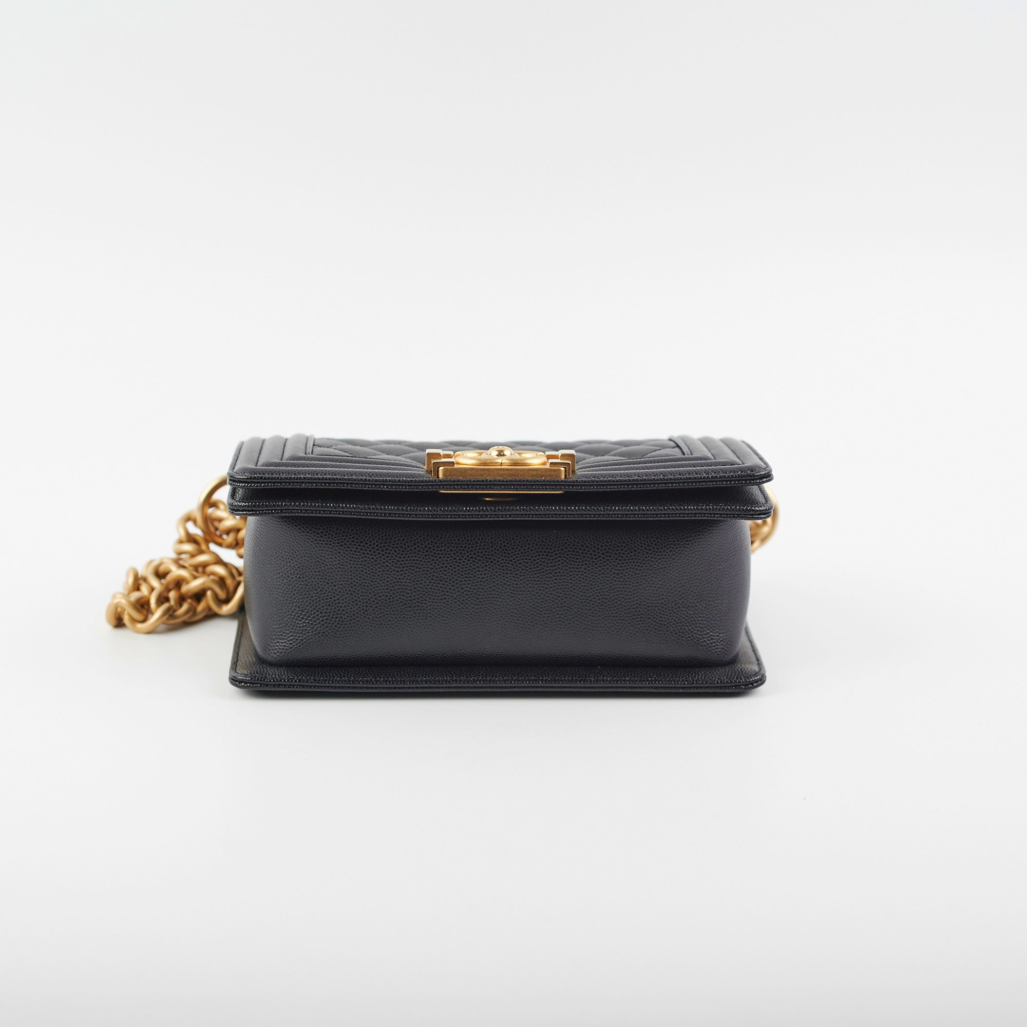 Chanel Caviar Small Boy Black Handbag with Microchip - Luxury Designer Crossbody Bag for Women, Perfect for Parties, Dates & Everyday Use