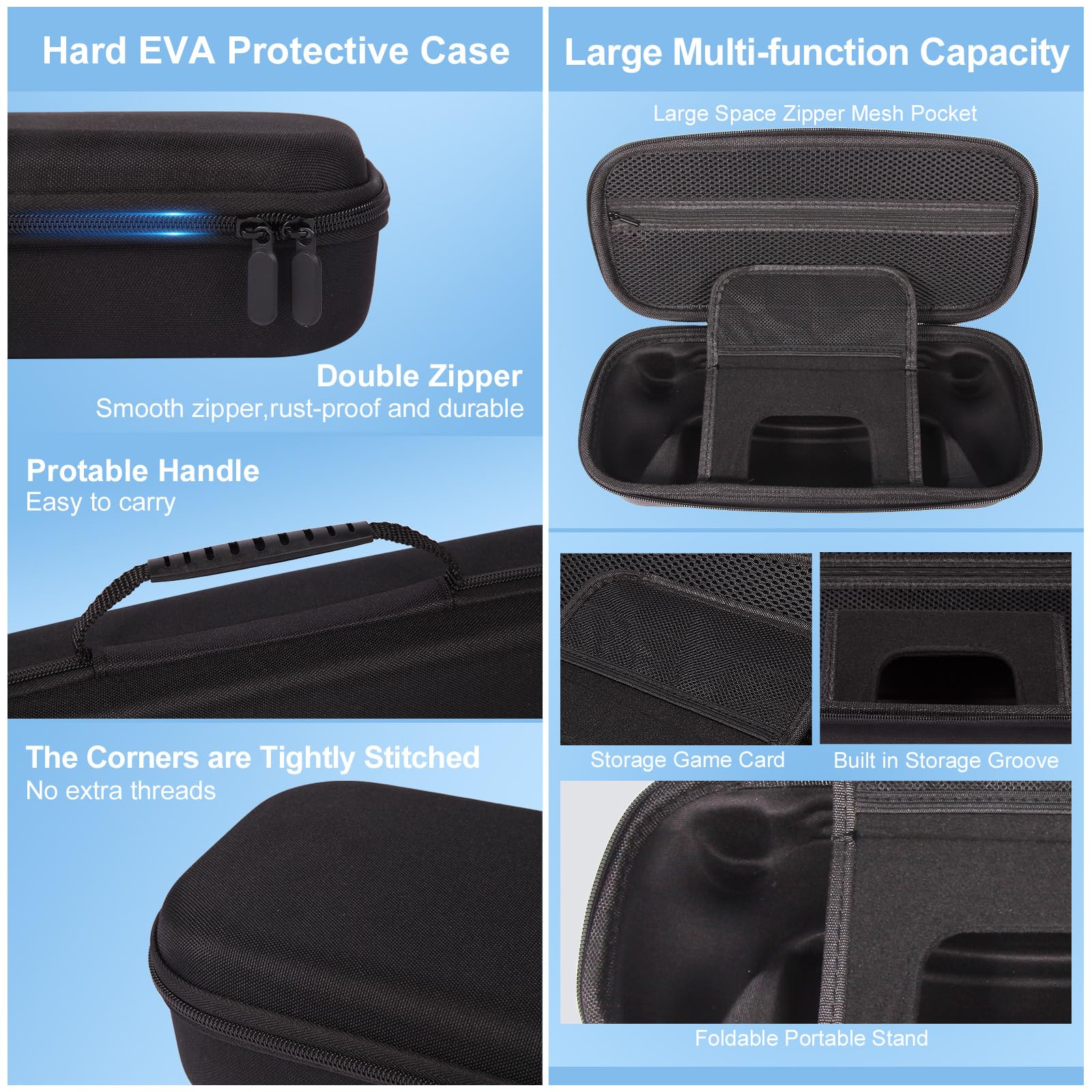 PS Portal Accessory Bundle - Travel Case & Protective Cover with PS5 Portal Stand, 2 Screen Protectors, 4 Thumb Grips - Perfect for Gaming On-The-Go & Console Protection