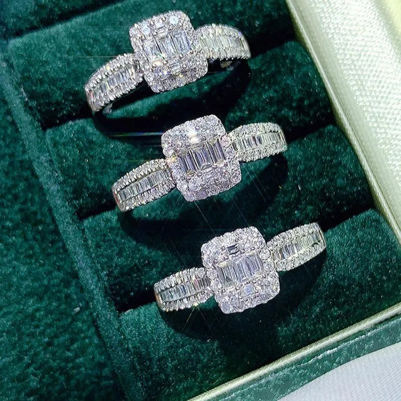 18K White Gold 0.5 Carat Natural Diamond Engagement Ring & Wedding Band - Certified (Size M) - Perfect for Proposals, Anniversaries, and Bridal Jewelry