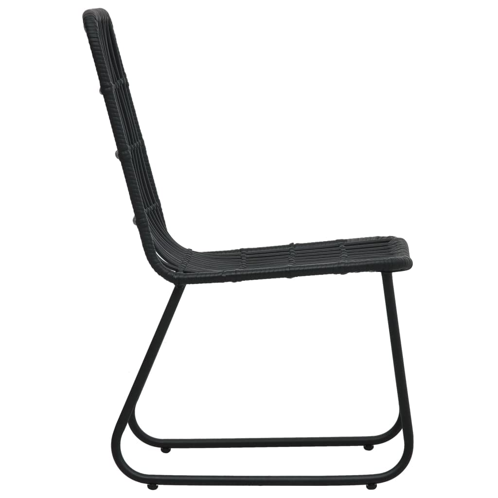 2-Pack Black Poly Rattan Patio Chairs - Outdoor Dining, Lawn, Garden, Deck, and Backyard Seating for Relaxing and Entertaining