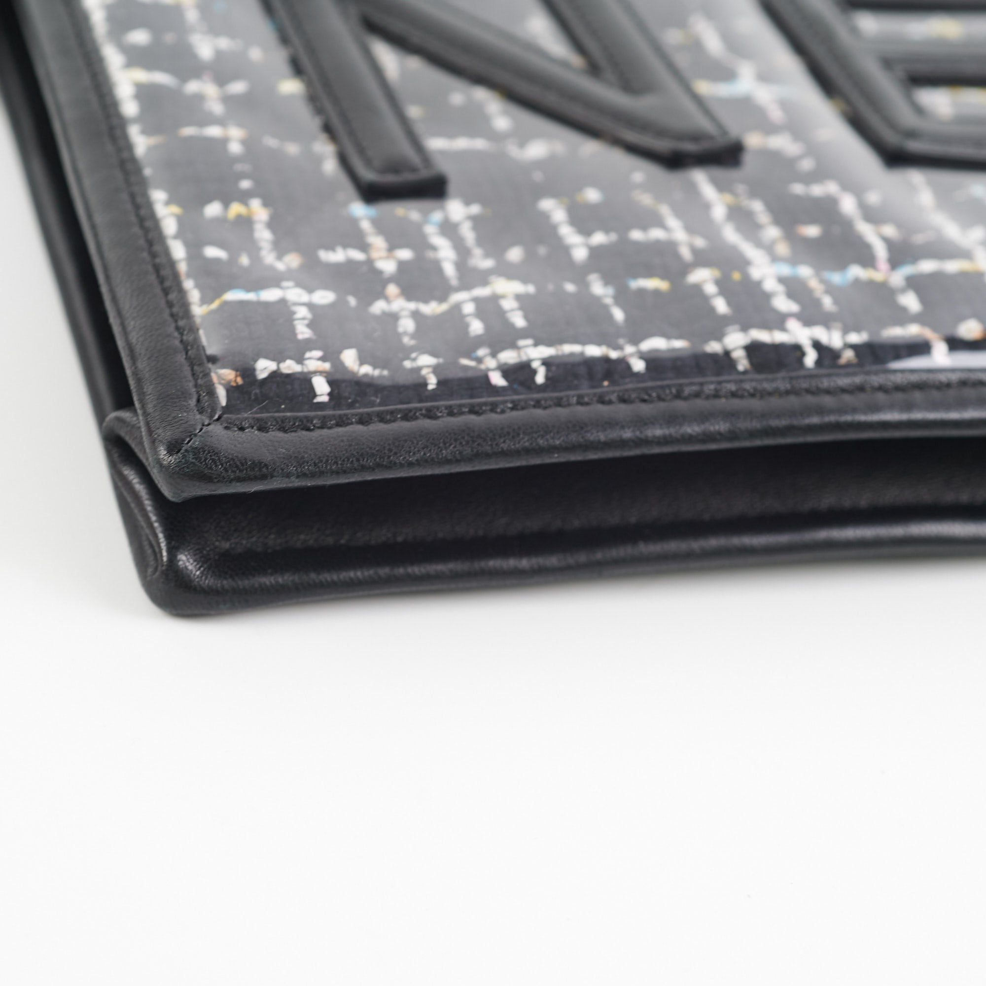 Chanel PVC Black Tweed Clutch Bag for Women | Luxury Designer Handbag for Evening Parties, Weddings & Special Occasions