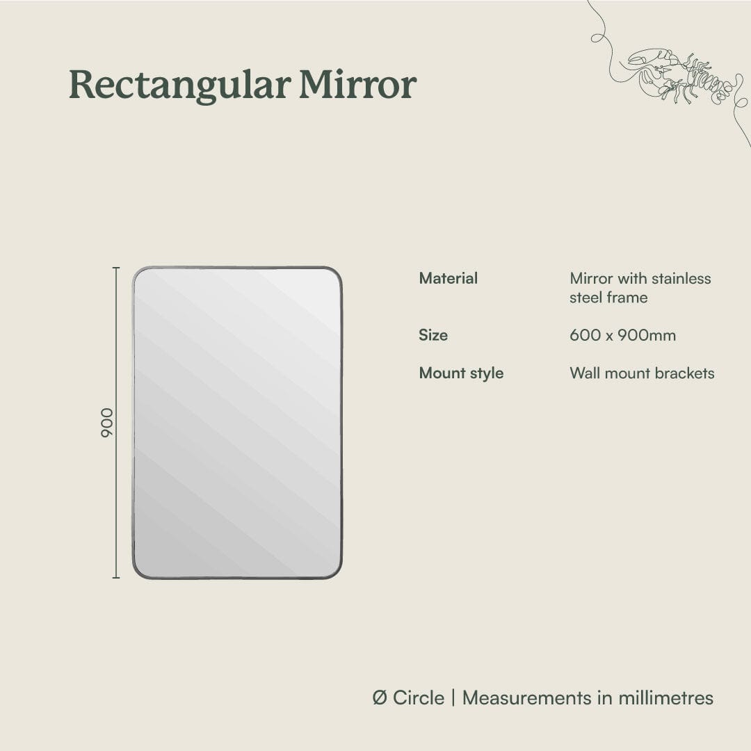 Rectangular Wall Mirror with Warm Brushed Nickel Frame - Perfect for Bathroom, Bedroom, and Entryway Décor
