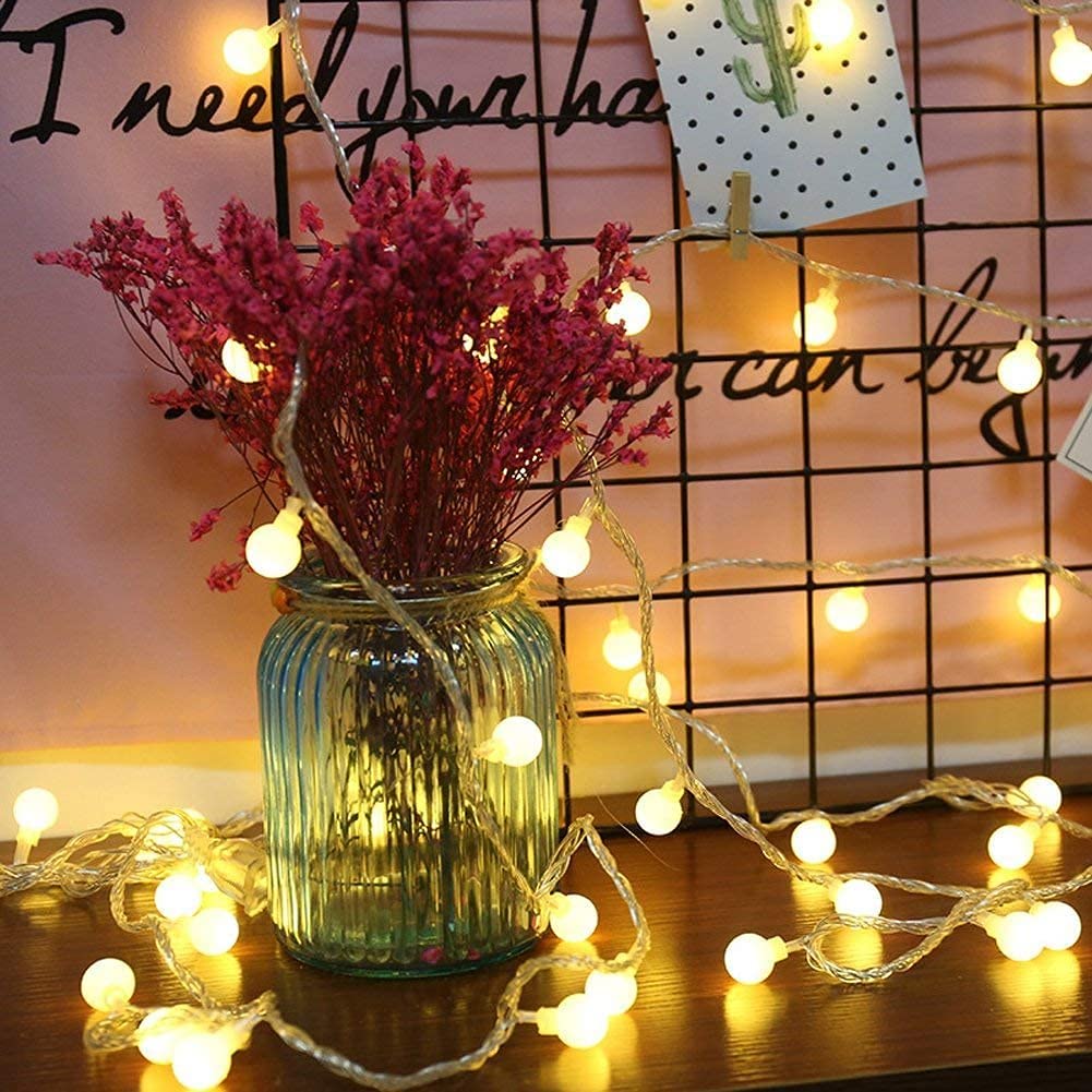65.6ft 150 LED Globe String Lights with 8 Lighting Modes - Plug in Fairy Lights for Indoor & Outdoor Decor - Perfect for Bedroom, Classroom, Patio, Garden, Party & Wedding Decorations (Warm White)