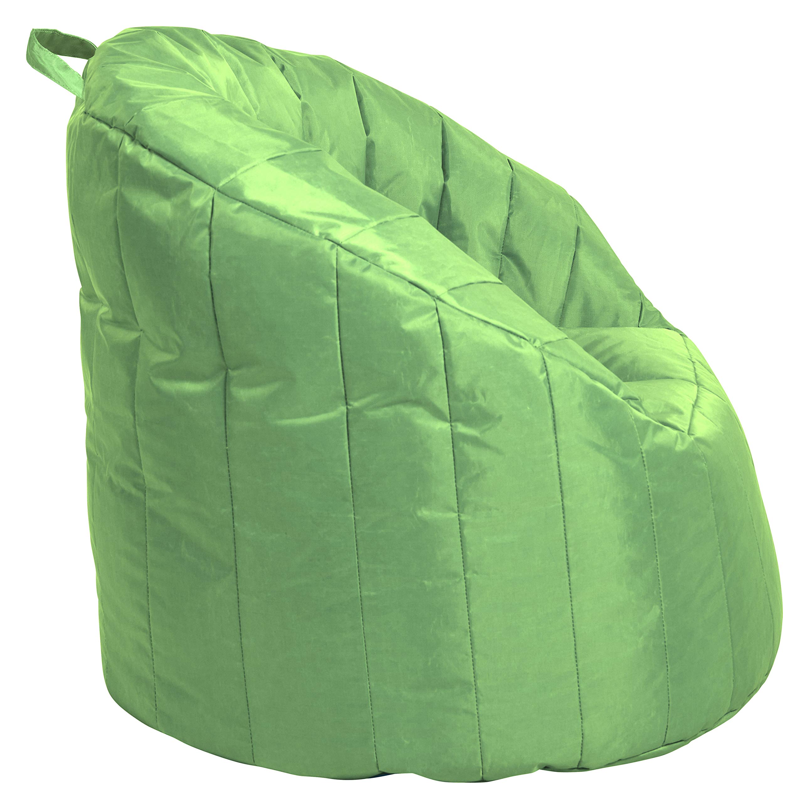FDP Cali Seashell Bean Bag Chair - Durable, Water-Resistant Oxford Nylon Cover for Kids, Teens & Adults | Tear-Resistant, Easy-Carry Handle | Perfect for Living Rooms, Dorms, Gaming Rooms & Outdoor Use - Grassy Green