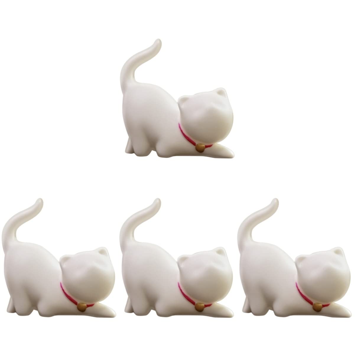 4PCS Mini Porcelain Cat Figurines - Cute Home Decor, Cupcake Toppers, Tabletop & Bedroom Decoration | Perfect for Birthday Parties, Baby Showers & DIY Crafts