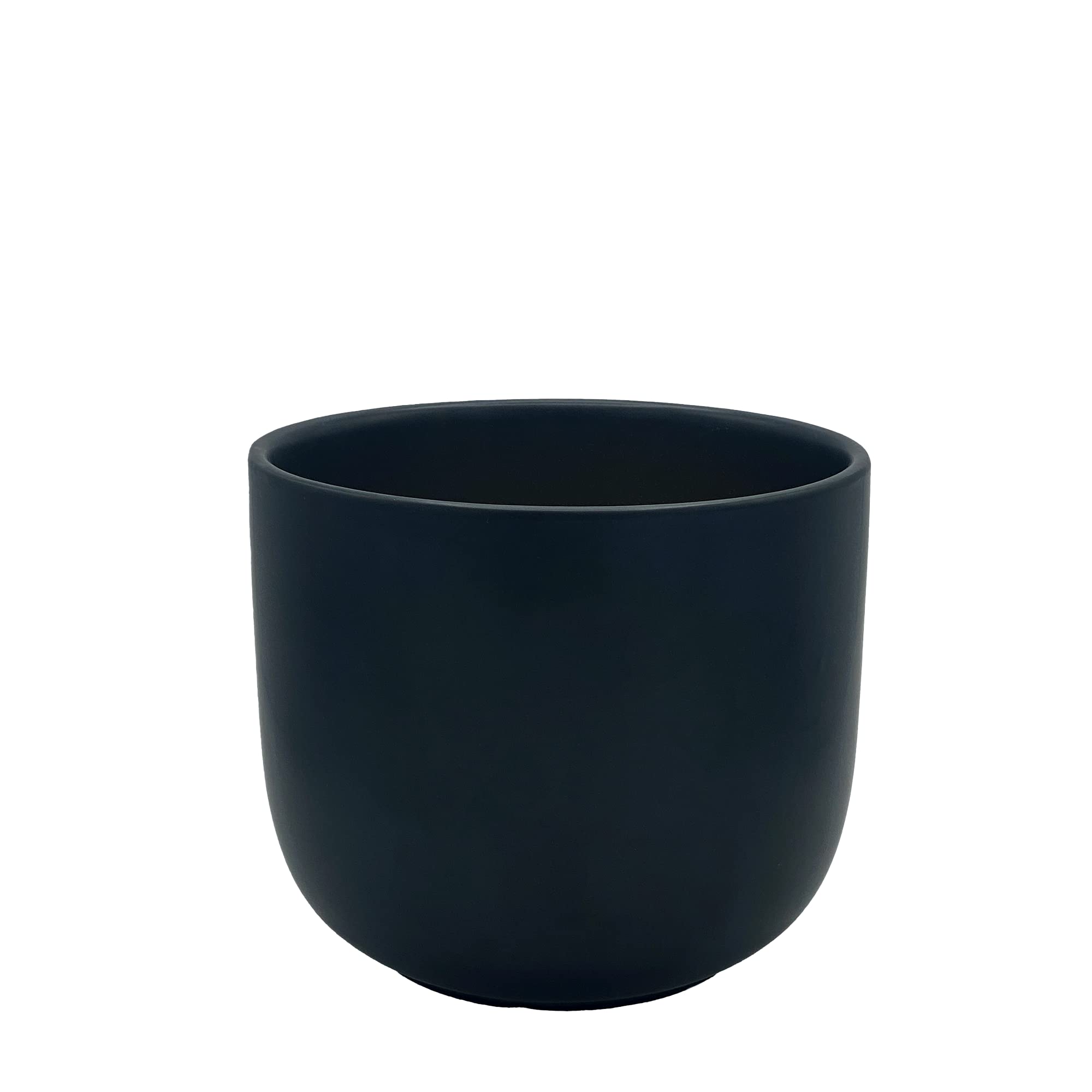 Premium Ceramic Planter Pot - 6 Inch Matte Finish Indoor/Outdoor Plant Container (Charcoal Black) | Perfect for Home Decor, Office Plants, Garden & Patio