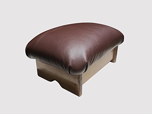 Premium Padded Foot Stool - Chocolate Ganache Genuine Leather - 7