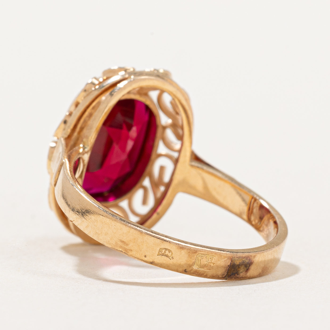 3.60ct Synthetic Ruby Cocktail Ring - Size 6.25 - Elegant Statement Jewelry for Parties, Weddings & Special Occasions