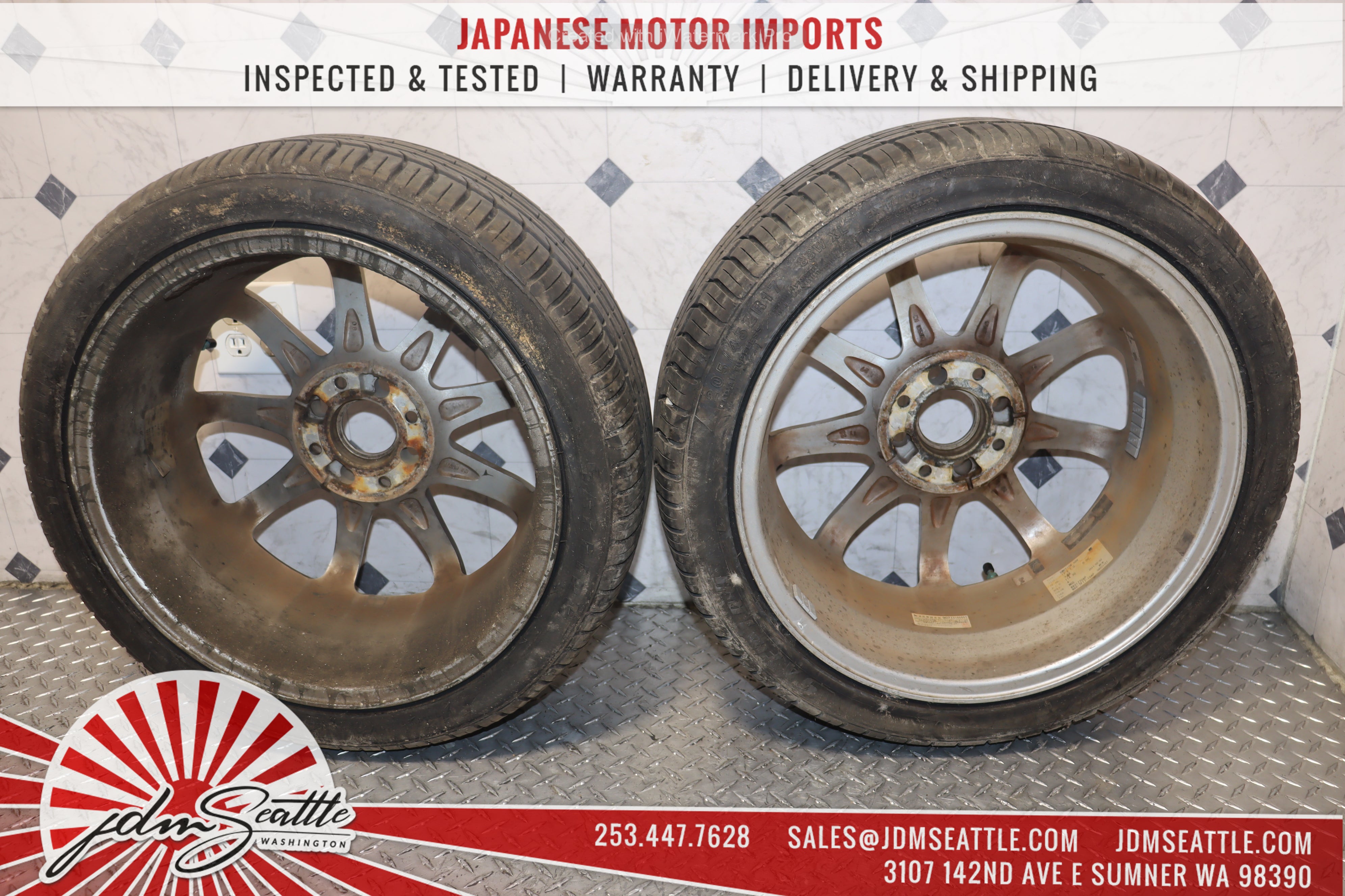 JDM WORK EMOTION XD9 Wheels 17x7 +53 4x114.3 - Set of 4 205/45ZR17 Performance Rims for Drifting, Track Racing & Street Tuning
