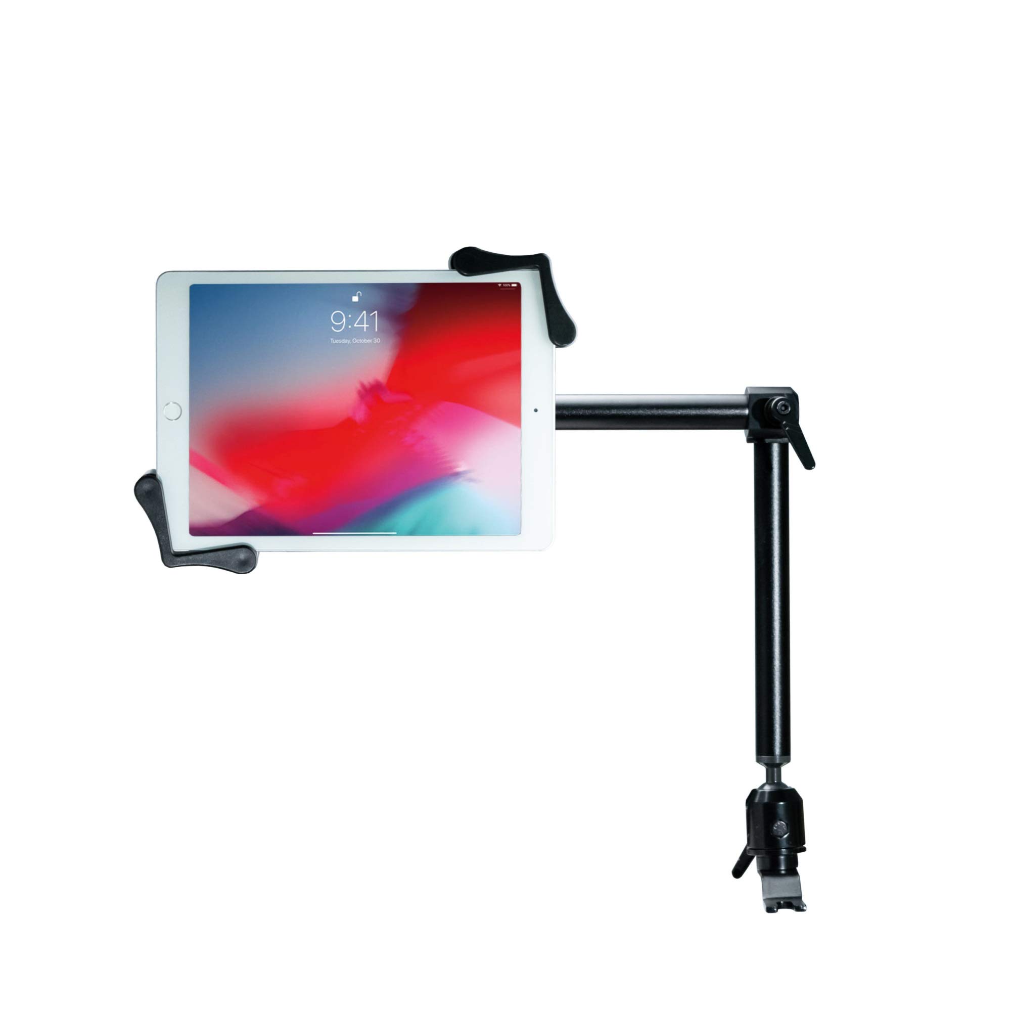 Universal Tablet Mount Holder for iPad 10.2-inch, Samsung Galaxy Tab, Fire HD & More - Adjustable Stand for Bed, Car, Desk - Black (Perfect for Reading, Watching Movies & Hands-Free Use)