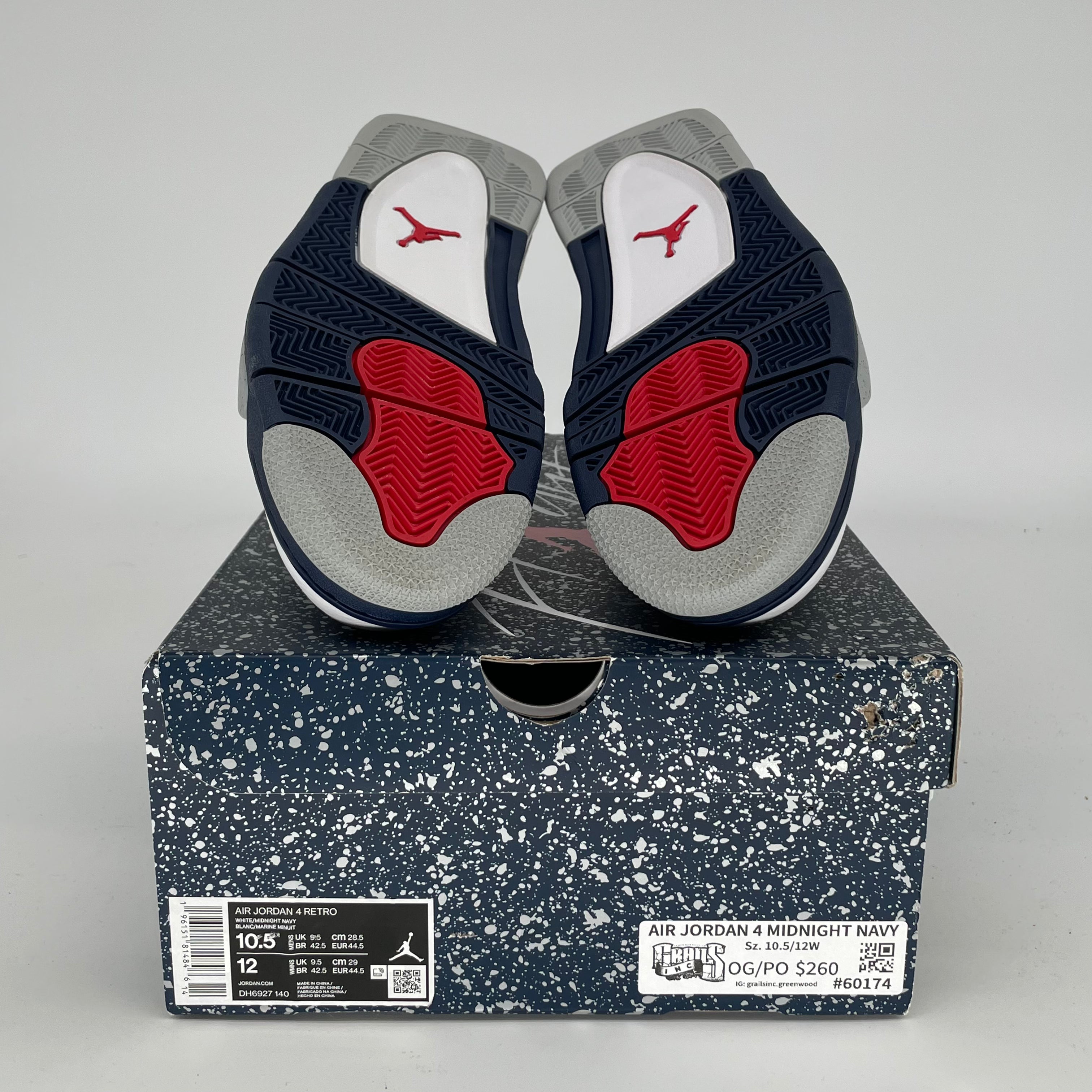 AIR JORDAN 4 Retro Midnight Navy Men's Basketball Shoes Size 10.5/12W (DH6927-140) - Perfect for Streetwear & Court Performance