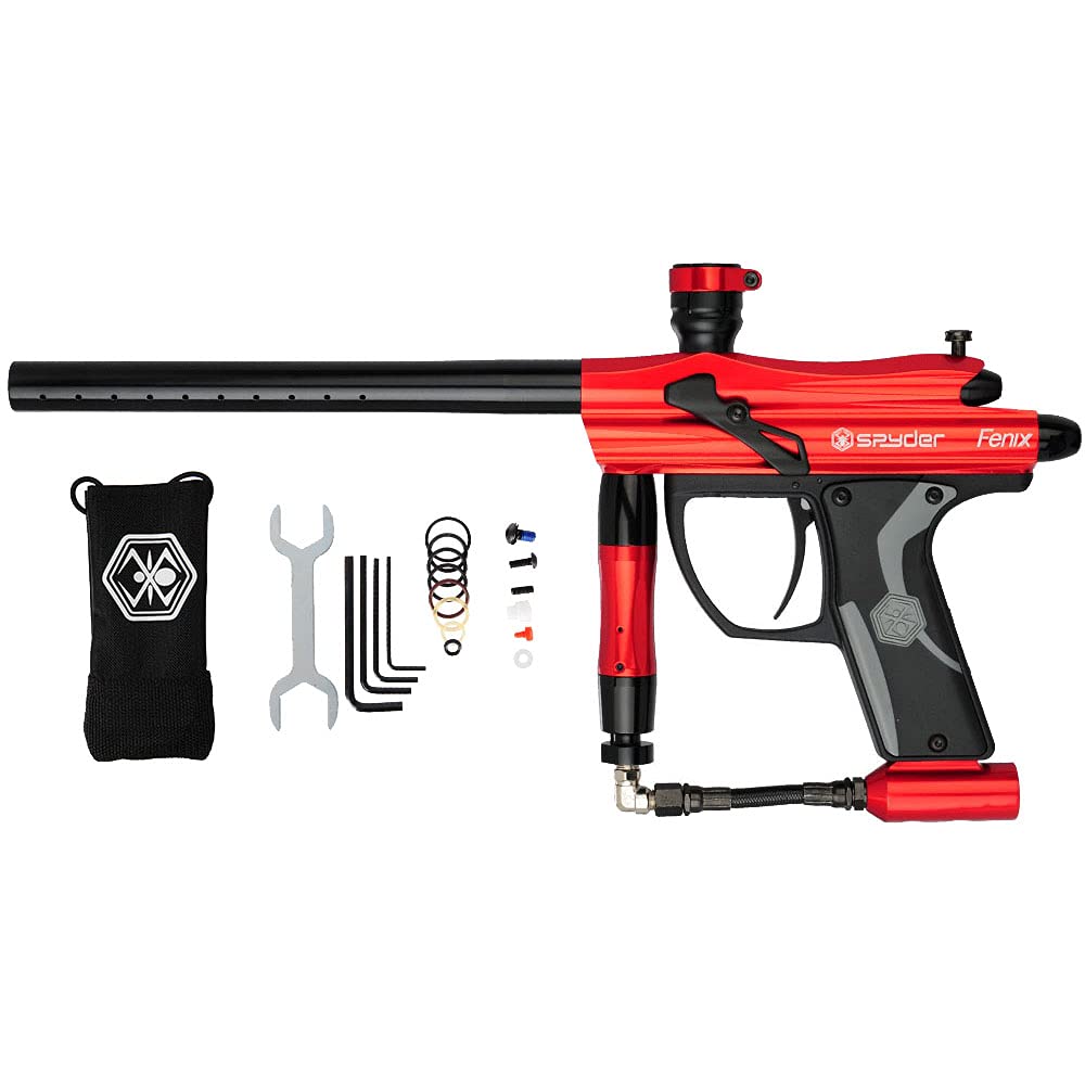 Kingman Spyder Fenix .68 Cal Electronic Paintball Gun with Eye Sensor - Semi Auto & Ramping Full Automatic Mode for Tournament & Woodsball Games