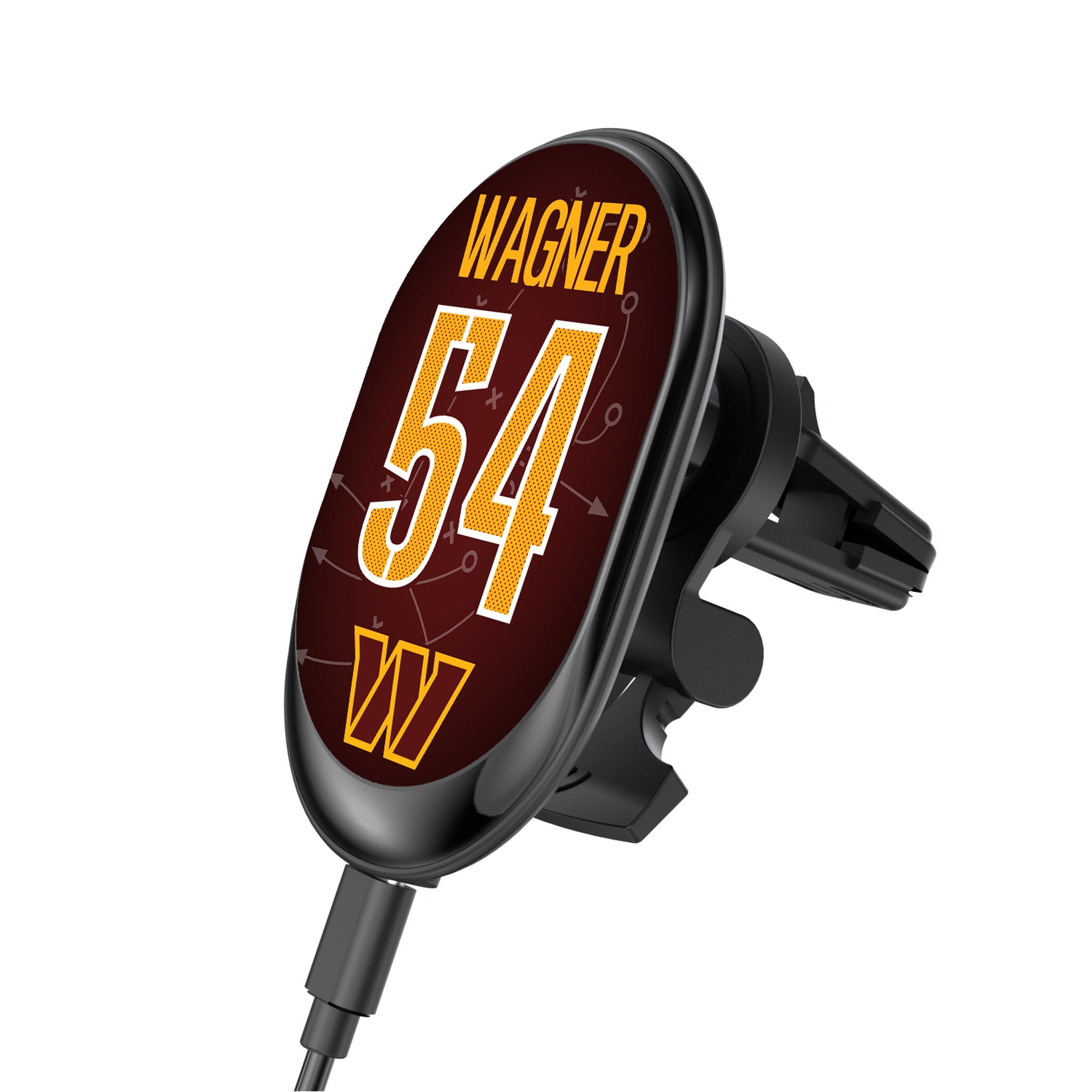 Bobby Wagner Washington Commanders 54 Wireless Magnetic Car Charger - Fast Charging Phone Mount for iPhone & Android - Perfect for Commuting & Road Trips