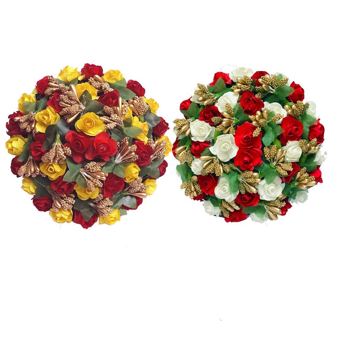 GuruEmbellish Floral Hair Accessories - 2 Pack Mogra Hair Gajra for Women & Girls | Perfect for Weddings, Parties & Festivals