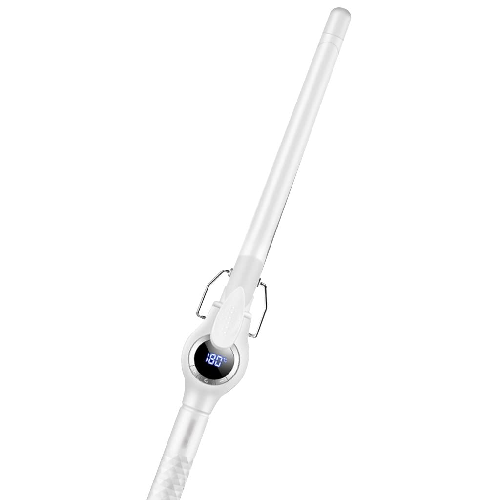 BBFQL Automatic Curling Iron for Short Hair - 1.6cm Lazy Curler with Water Ripple Effect, White (39cm) - Perfect for Beach Waves, Daily Styling & Quick Salon-Look at Home