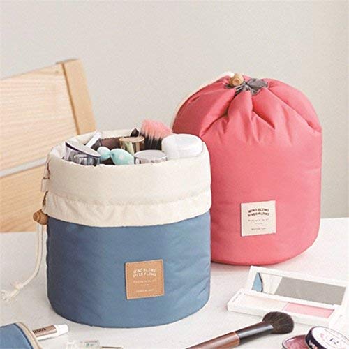 KHODIYAR Round Makeup Bag - Waterproof Travel Cosmetic Pouch for Women, Multicolor Organizer Case (Pack of 1) - Perfect for Travel, Gym, and Everyday Essentials Storage