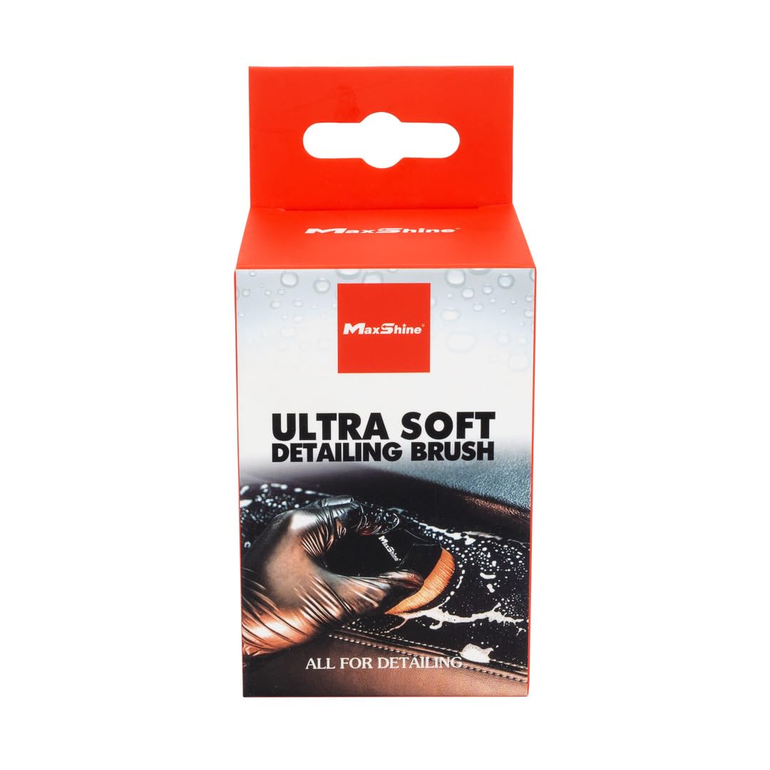 Maxshine Ultra Soft Handheld Detailing Brush - Small Size with Super Soft Bristles for Car Interior, Exterior, Leather Seats, Engine Bay & Wheels | Professional Auto Detailing Tools for Premium Car Care | Perfect for DIY Car Washing & Detailing Enthusiasts