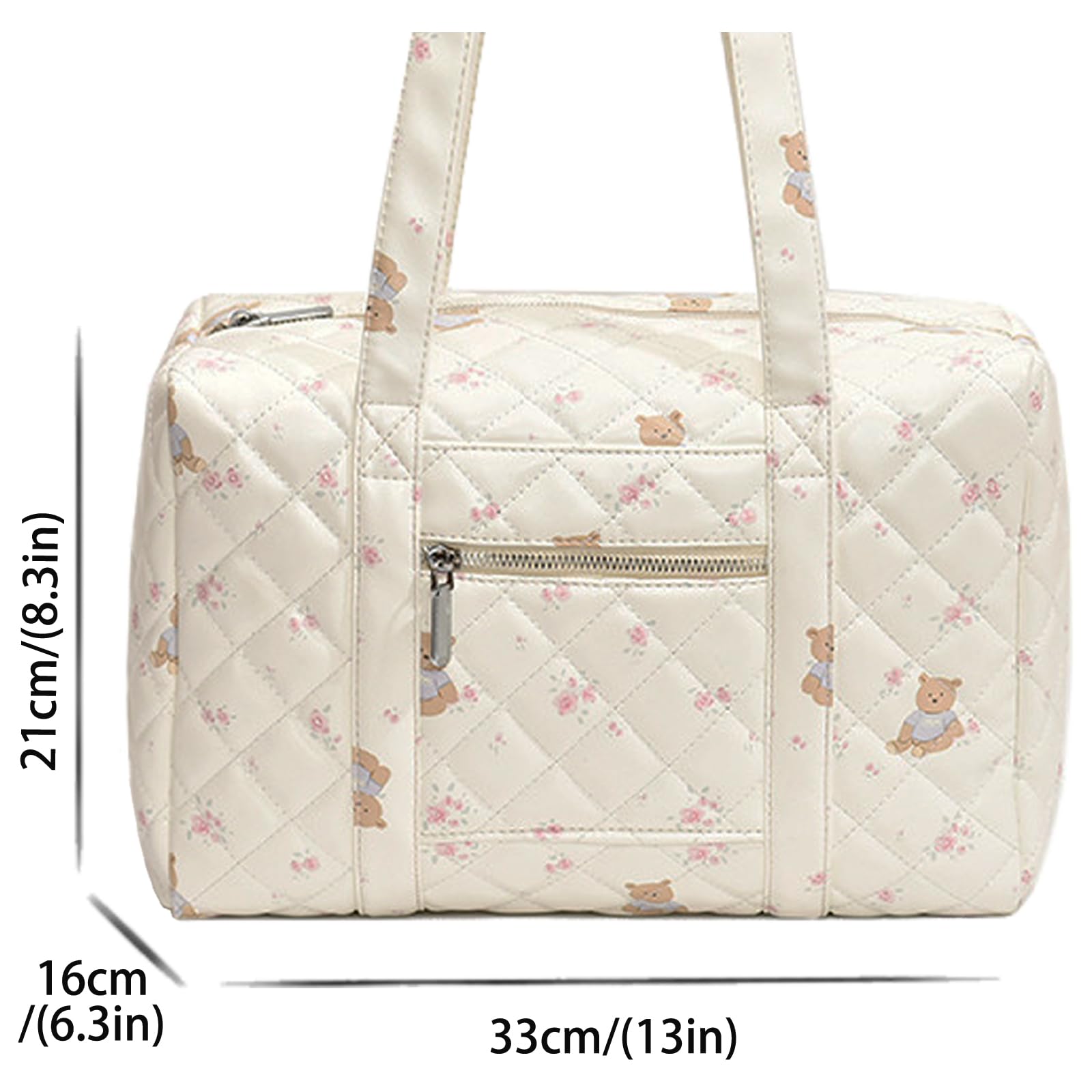 Stylish Large White Duffel Bag for Women - Spacious Weekender Overnight Tote, Perfect as Carry-On Luggage, Work Bag, Gym Bag, Travel Bag, Diaper Bag & Hospital Delivery Bag | Ideal for Business Trips, Weekend Getaways, Workouts & Maternity Needs