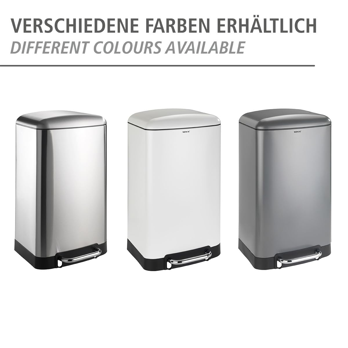 8 Gallon Stainless Steel Trash Can with Foot Pedal - Hands Free Kitchen Garbage Bin with Lid, 13.4x24x12.8 Inch (White) - Perfect for Home, Office, and Restaurant Use