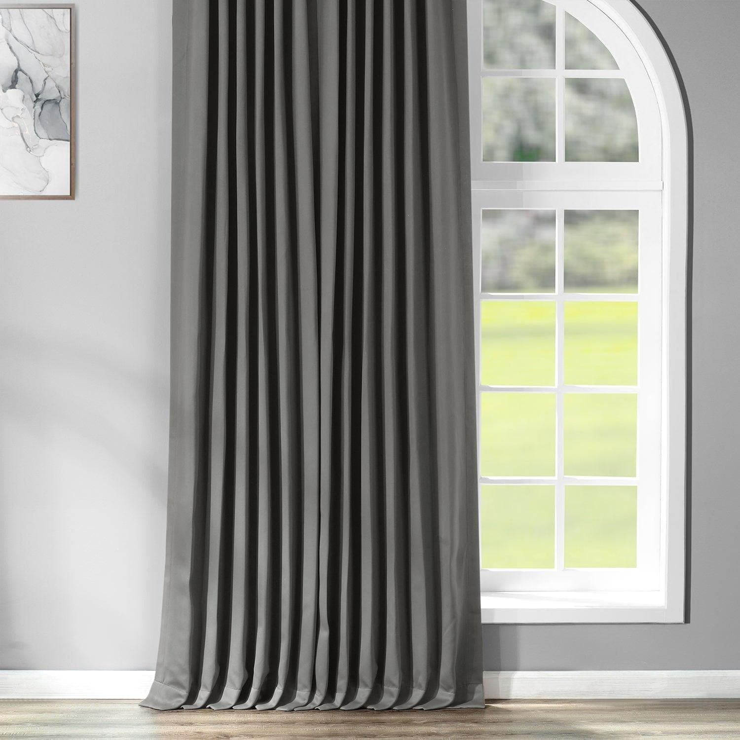 Anthracite Grey Extra Wide Blackout Curtains for Bedroom & Living Room - Thermal Insulated, Noise Reducing, Light Blocking Window Drapes for Home Decor