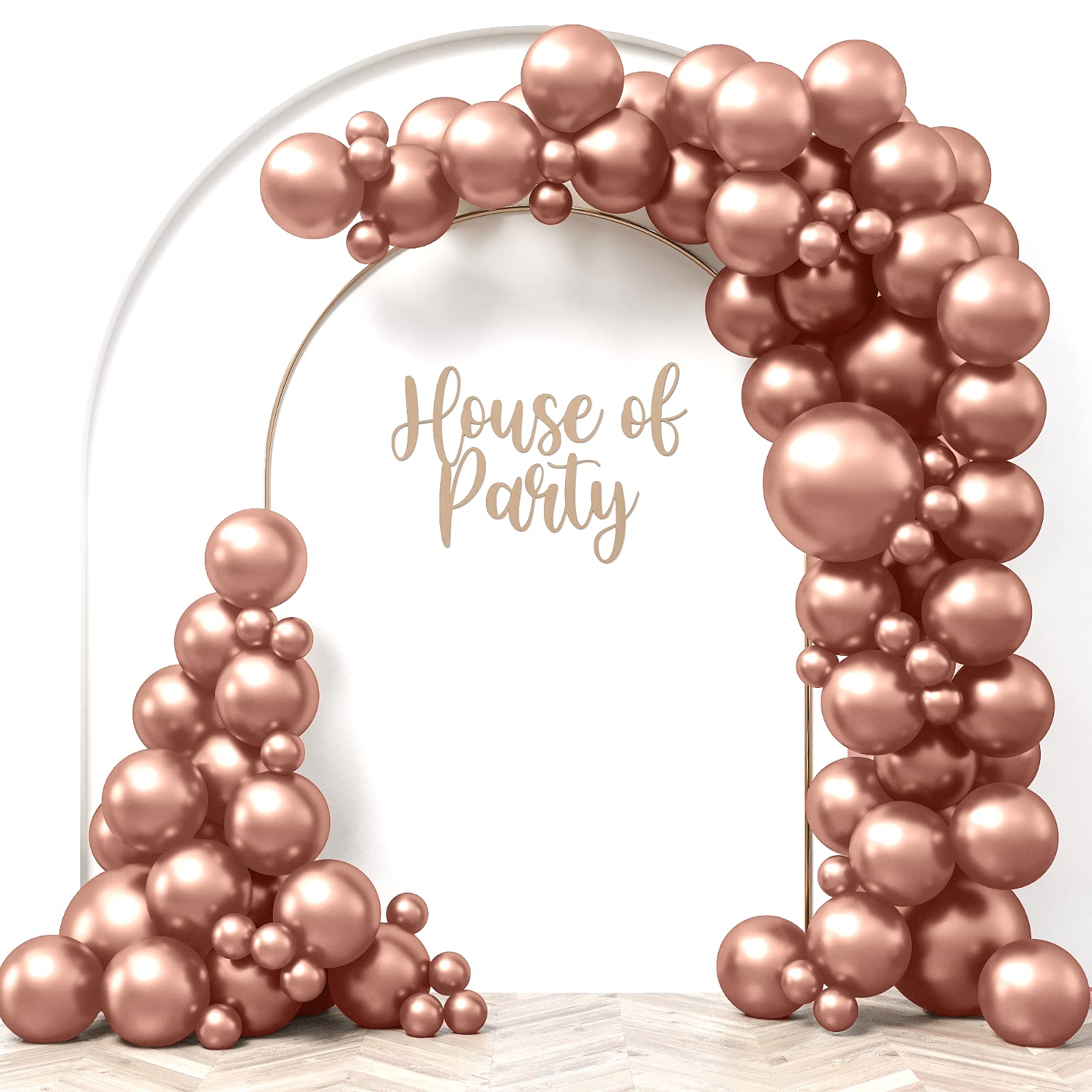 HOUSE OF PARTY Rose Gold Balloon Arch Garland Kit - 92 Pcs Rose Gold Balloons (18