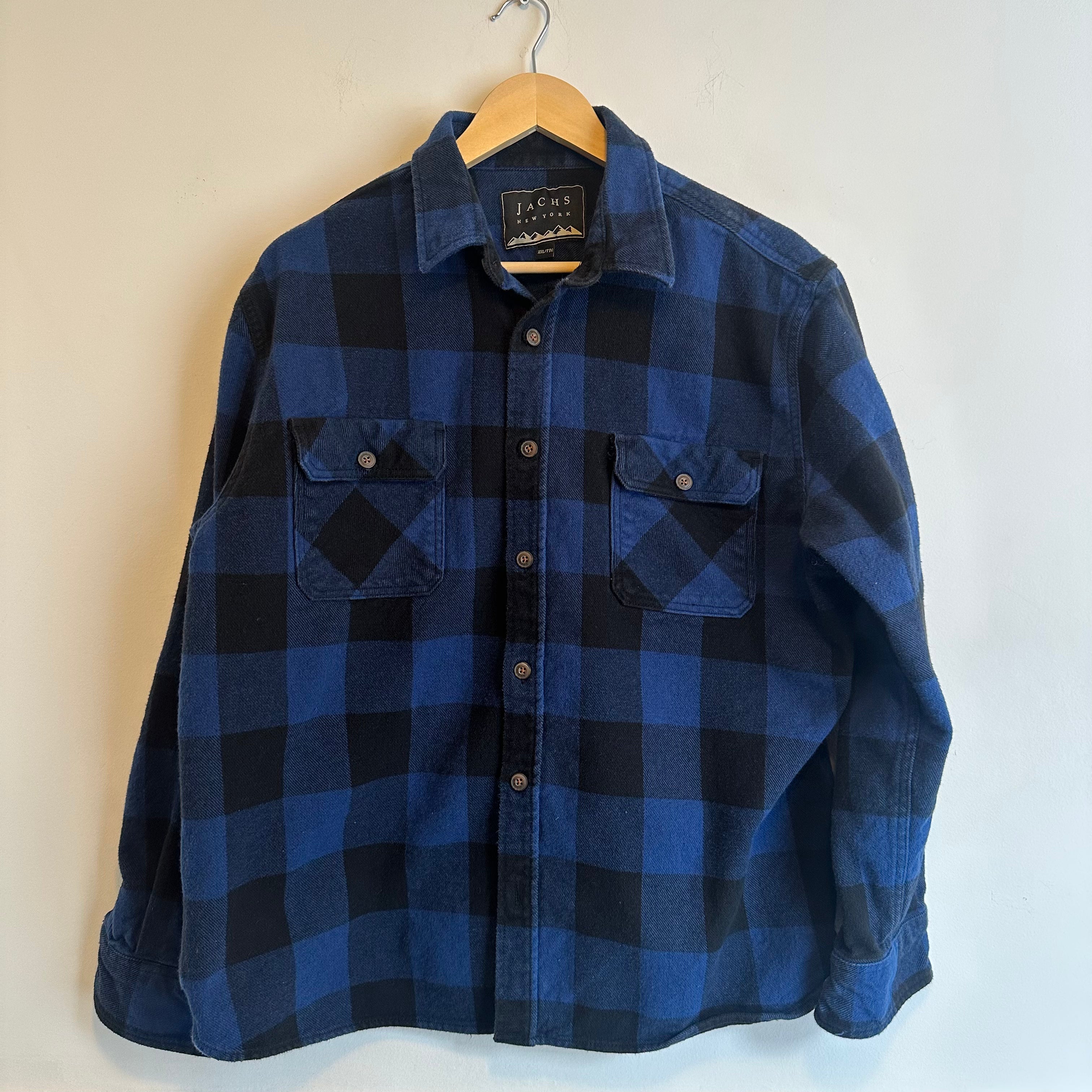 Blue Plaid Jacket for Men - XL Size | Stylish Casual Flannel Shacket | Perfect for Fall Outfits, Outdoor Adventures & Layering in Cool Weather