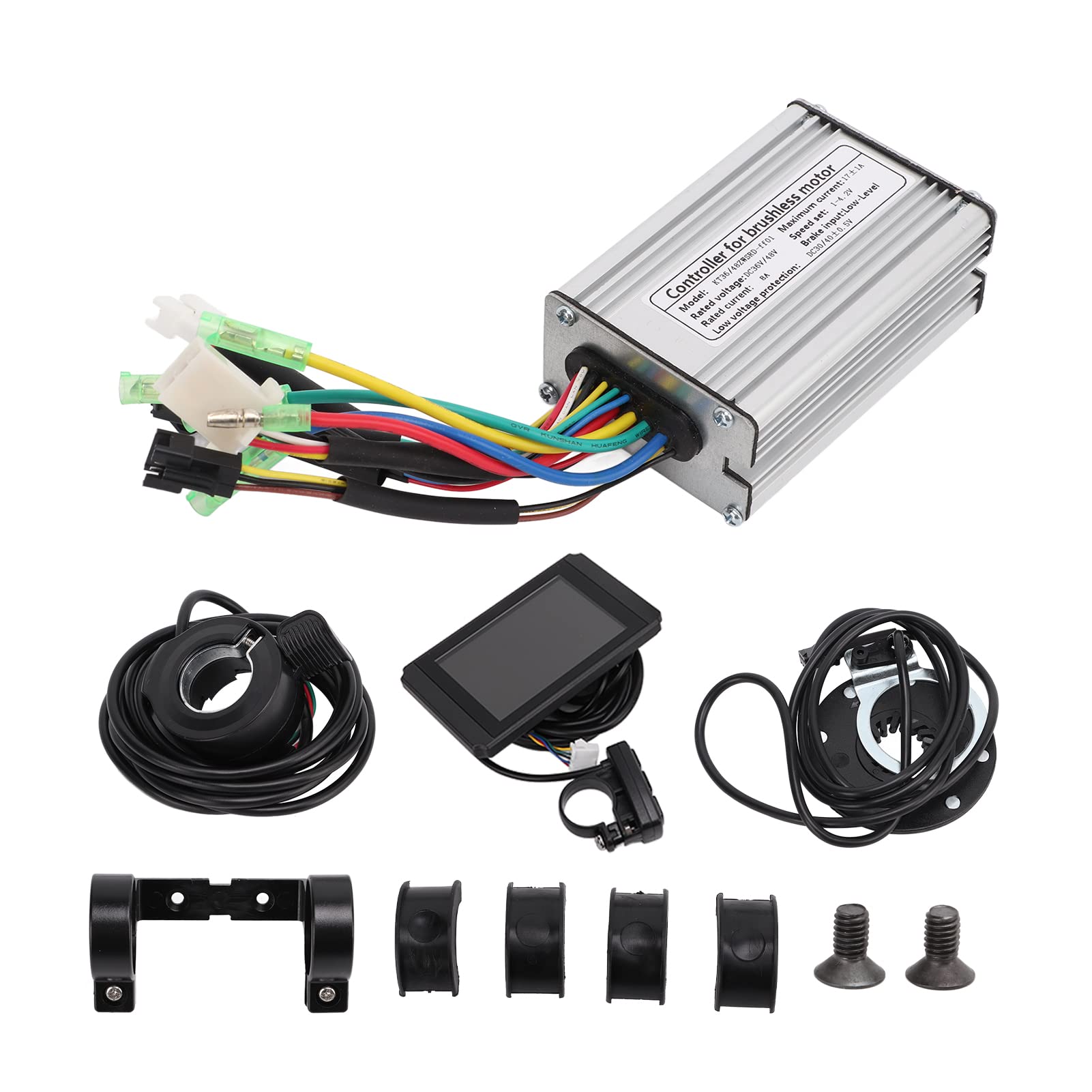 350W Electric Bike Motor Controller - 17A E-Bike Part with LCD Display for 36V/48V 350W Motors | DIY Electric Bicycle Conversion Kit | Perfect for Commuting, Mountain Biking & Urban Transportation
