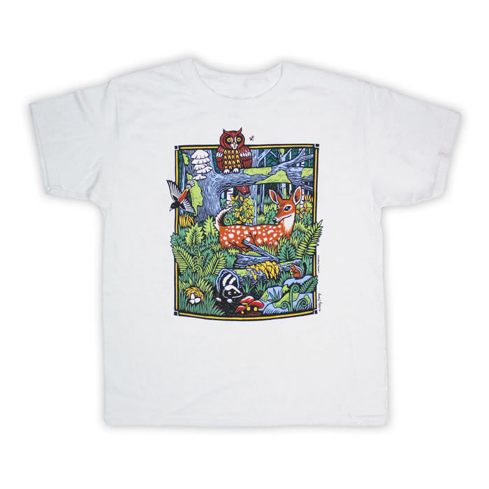 Youth Forest Scene Graphic T-Shirt - Trendy Nature Print Tee for Boys & Girls - Perfect for Outdoor Adventures, Camping & Casual Wear