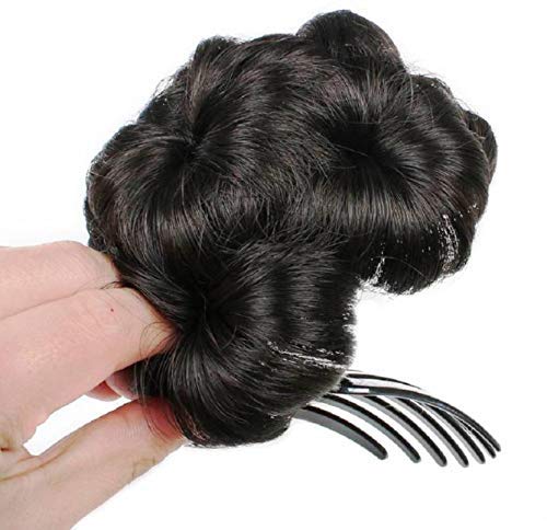 HIMMU'S FASHION HUB Clip-in Synthetic Hair Bun Extension for Women & Girls - Natural Brown (30g) - Perfect for Parties, Weddings & Daily Styling