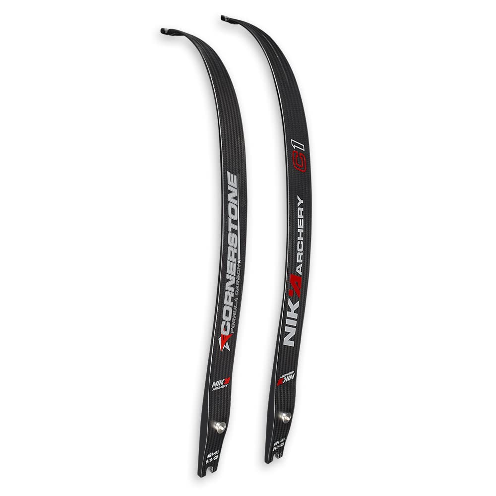 NIKA ARCHERY Recurve Bow Limbs Set - Carbon Fiber Limbs 16-30lbs for Beginners | Target Practice & Outdoor Hunting Accessories | Perfect for Archery Training, Competition & Recreational Shooting