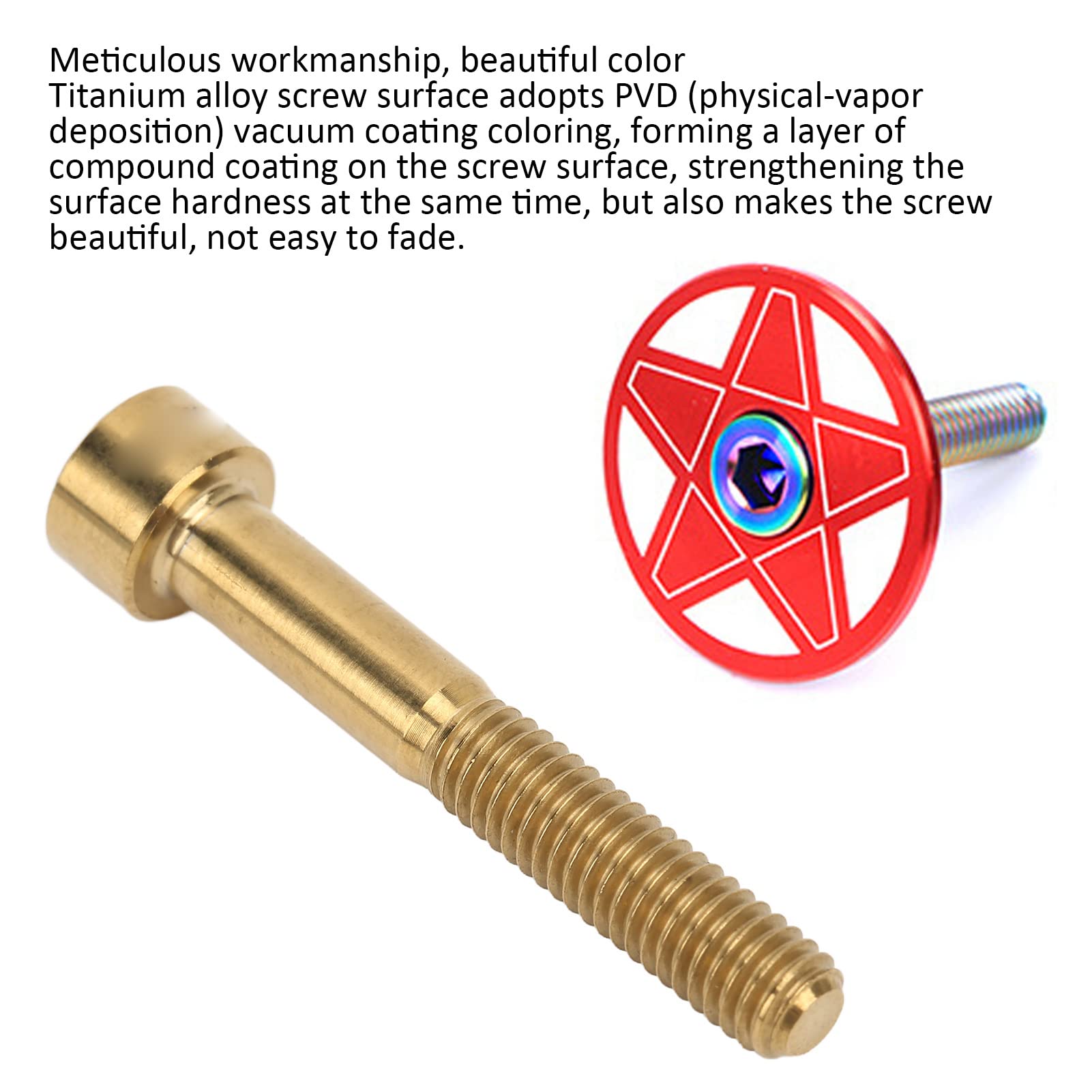 VBESTLIFE M6 40mm Alloy Bike Stem Bolt - Rust Proof Headset Cap Screw for Mountain Bikes & Road Bikes | Durable Lightweight Replacement Part for Cycling Maintenance & Repair
