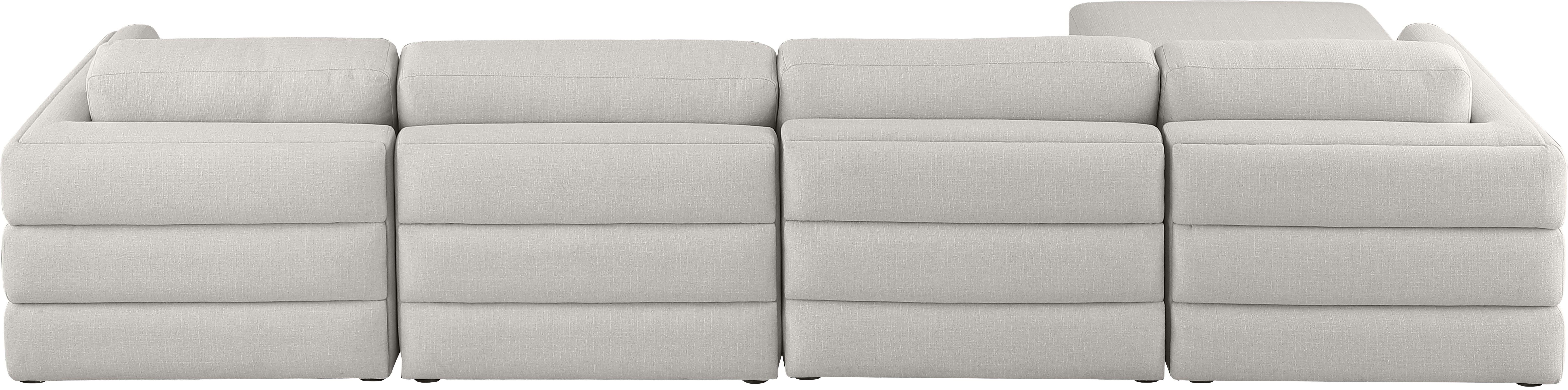 Beckham Durable Linen Textured Fabric Modular Sectional Sofa - Modern Living Room Furniture for Home Theater, Family Gatherings & Cozy Relaxation