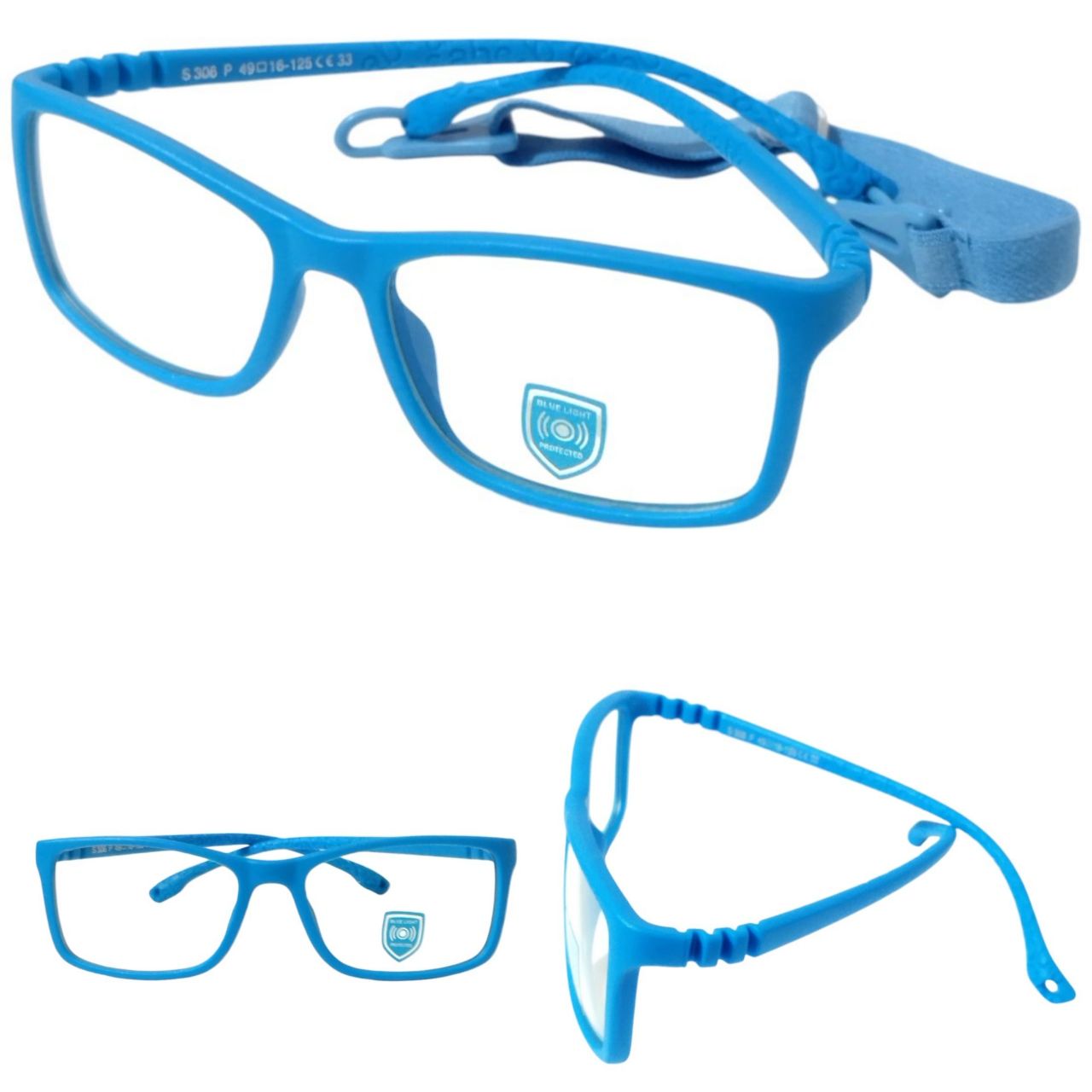 Unbreakable Sky Blue Flexible Kids Glasses for Ages 4-7 Years - Perfect for School, Sports & Outdoor Activities