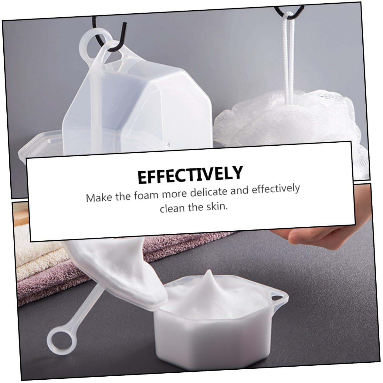 FRCOLOR 2 Pack Foam Face Wash Dispenser - Rich Bubbler Foam Maker for Facial Cleansing, Pump Bottle Liquid Soap Dispenser with Faux Buns Design (White, PP Material) - Perfect for Daily Skincare & Travel