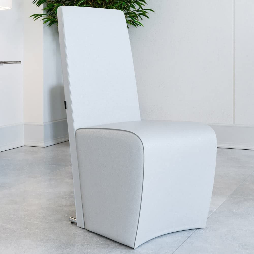 Zuri Furniture Boston High Back Modern Dining Chair - White | Elegant & Comfortable Dining Room Seating for Home, Restaurant & Office