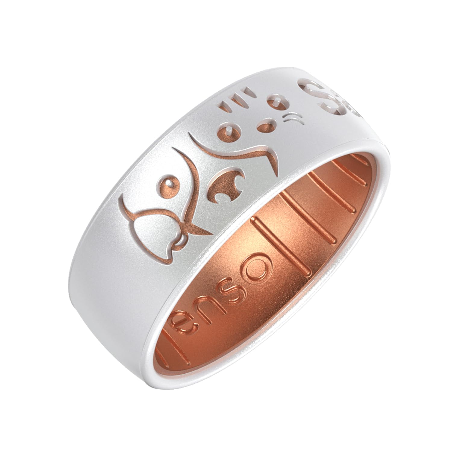 Enso Rings Cares Dualtone Silicone Wedding Band - Comfortable, Flexible & Durable for Active Lifestyles - Perfect for Workouts, Swimming, Travel & Pet Owners