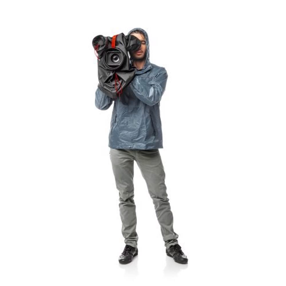 Manfrotto MB PL-RC-1 DSLR Camera Rain Cover - Waterproof & Dustproof Protection for Professional Lens Cameras - Ideal for Outdoor Photography in Rainy Weather (Black/Charcoal Grey)